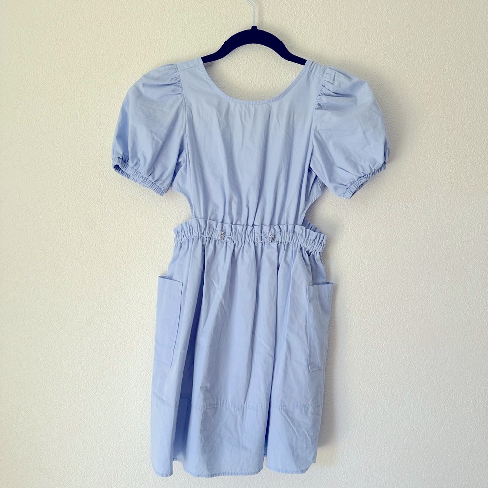 Zara Kids cut out side puff sleeves dress, size 8